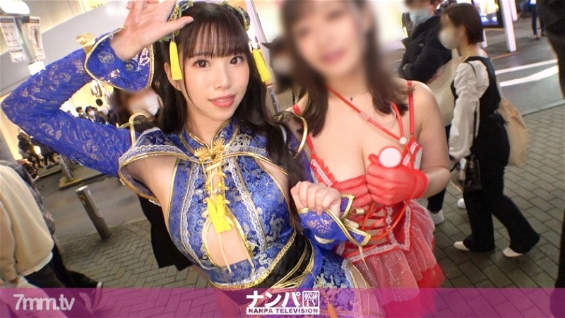 GANA-2612 【澀谷萬聖節2021】雙人cosplay美女成功挑中！身著情色旗袍的修長美腿妹，攻防兼備的多面手！擺弄乳頭的技巧也是oma ● Ko 的敏感度也很完美！
