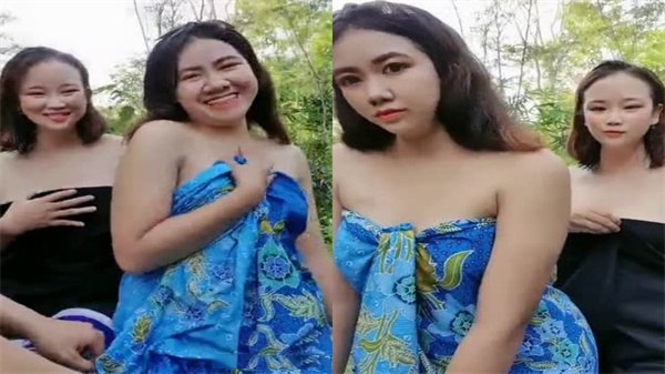 两个饥渴骚货被大哥呼弄到树林里操逼_